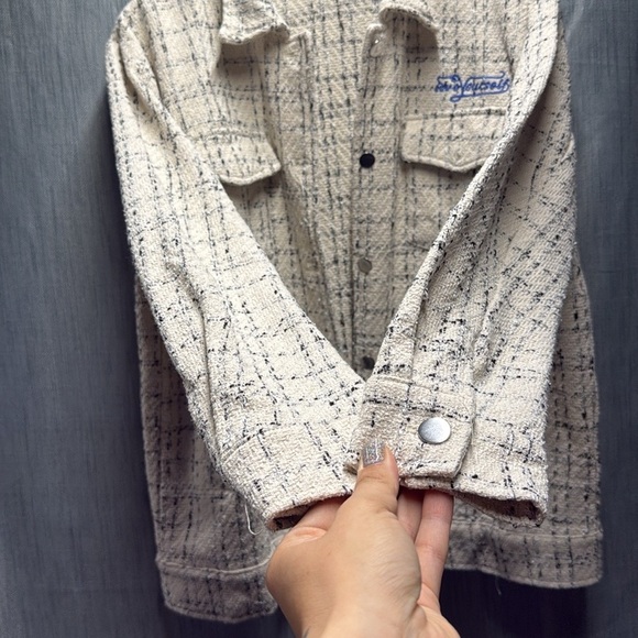 🏴 Dazy tweed jacket “love yourself” size medium - Picture 7 of 9